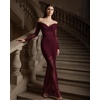 image:imageJW PEI Womens Emily Elegant OffShoulder Ruched GownRed