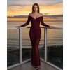 image:imageJW PEI Womens Emily Elegant OffShoulder Ruched GownRed