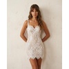 image:imageJW PEI Womens Eyelash Lace Bustier Bodycon DressWhite