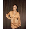 image:imageJW PEI Womens Faux Suede Corset Jacket Mini DressCamel