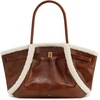 image:imageJW PEI Womens Hana Medium Tote BagBrown Faux Shearling Trim