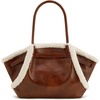 image:imageJW PEI Womens Hana Medium Tote BagBrown Faux Shearling Trim