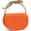 image:imageJW PEI Womens Ione Woven Leopard Shaped Top Handle BagOrange