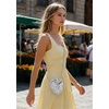 image:imageJW PEI Womens Maren Artificial Crystal Heart Shaped BagSilver