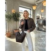 image:imageJW PEI Womens Maribel Woven Panel Tote BagDark Brown