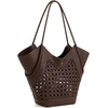 image:imageJW PEI Womens Maribel Woven Panel Tote BagDark Brown