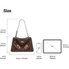 image:imageJW PEI Womens Rhea Pebbled Double Buckle Shoulder BagDark Brown