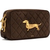 image:imageJW PEI Womens Riley Faux Suede Dachshund Quilted Crossbody BagDark Brown