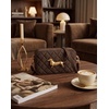image:imageJW PEI Womens Riley Faux Suede Dachshund Quilted Crossbody BagDark Brown