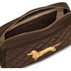 image:imageJW PEI Womens Riley Faux Suede Dachshund Quilted Crossbody BagDark Brown