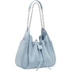image:imageJW PEI Womens Rowan Ruched Drawstring Chain Bucket BagBlue