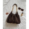 image:imageJW PEI Womens Rowan Ruched Drawstring Chain Bucket BagDark Brown