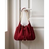 image:imageJW PEI Womens Rowan Ruched Drawstring Chain Bucket BagDark Red