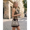 image:imageJW PEI Womens Rowan Ruched Drawstring Chain Bucket BagGray