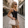 image:imageJW PEI Womens Rowan Ruched Drawstring Chain Bucket BagIvory