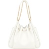 image:imageJW PEI Womens Rowan Ruched Drawstring Chain Bucket BagIvory