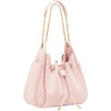 image:imageJW PEI Womens Rowan Ruched Drawstring Chain Bucket BagPink