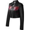 image:imageJW PEI Womens Sophie Cropped Leather JacketBlack  Red