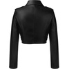 image:imageJW PEI Womens Sophie Cropped Leather JacketBlack  Red