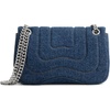 image:imageJW PEI Womens Tina Quilted Chain CrossbodyBlue Denim