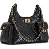 image:imageJW PEI Womens Vivian Quilted Chain Shoulder BagBlack