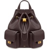 image:imageJW PEI Womens Avery Pebbled Drawstring Utility BackpackSolid Dark Brown