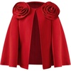 image:imageJW PEI Womens Clara Floral Applique Cape CoatRed