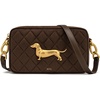image:imageJW PEI Womens Riley Faux Suede Dachshund Quilted Crossbody BagDark Brown