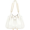 image:imageJW PEI Womens Rowan Ruched Drawstring Chain Bucket BagIvory