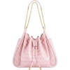 image:imageJW PEI Womens Rowan Ruched Drawstring Chain Bucket BagPink Croc