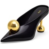 image:imageJW PEI Womens Sofia Angled Vamp Heel MulesBlack  Gold