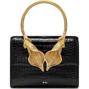 image:imageJW PEI Womens Astrid Calla Lily Metal Handle Top Handle BagBlack Croc