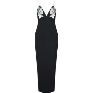 image:imageJW PEI Womens Ayliua SweetheartNeckline Rhinestones Embellished Long DressBlack