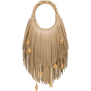 image:imageJW PEI Womens Chloe Metal Handle Fringe Top HandbagKhaki
