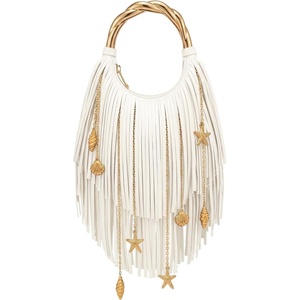 image:imageJW PEI Womens Chloe Metal Handle Fringe Top HandbagOffwhite