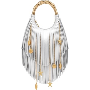 image:imageJW PEI Womens Chloe Metal Handle Fringe Top HandbagSilver