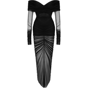 image:imageJW PEI Womens Emily Elegant OffShoulder Ruched GownBlack