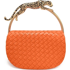 image:imageJW PEI Womens Ione Woven Leopard Shaped Top Handle BagOrange