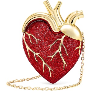 image:imageJW PEI Womens Maren Artificial Crystal Heart Shaped BagRed