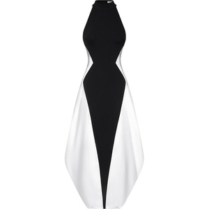 image:imageJW PEI Womens Monochrome Paneled Maxi DressBlack