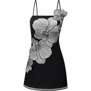 image:imageJW PEI Womens Orchid Appliqu Mini DressBlackSilver