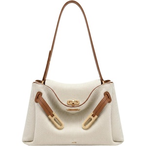 image:imageJW PEI Womens Rhea Pebbled Double Buckle Shoulder BagBrown Canvas
