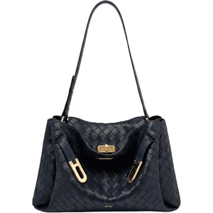 image:imageJW PEI Womens Rhea Pebbled Double Buckle Shoulder BagNavy Blue