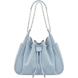 image:imageJW PEI Womens Rowan Ruched Drawstring Chain Bucket BagBlue