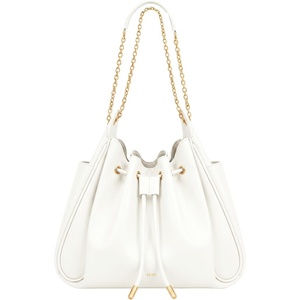 image:imageJW PEI Womens Rowan Ruched Drawstring Chain Bucket BagIvory