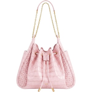 image:imageJW PEI Womens Rowan Ruched Drawstring Chain Bucket BagPink Croc