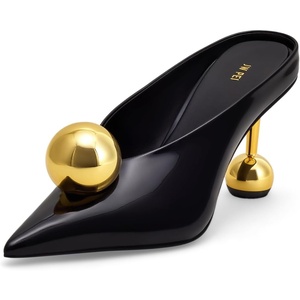 image:imageJW PEI Womens Sofia Angled Vamp Heel MulesBlack  Gold