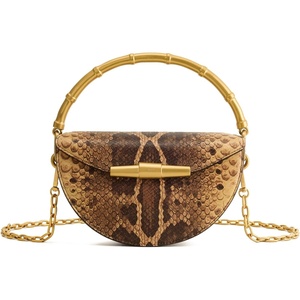 image:imageJW PEI Womens Sylvie Snake Print HalfMoon Top Handle BagYellowish Brown