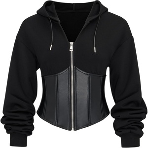 image:imageJW PEI Womens Valentina Structured Corset HoodieBlack