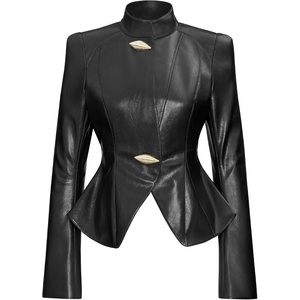 image:imageJW PEI Womens Autumn Metallic Conch PU JacketBlack